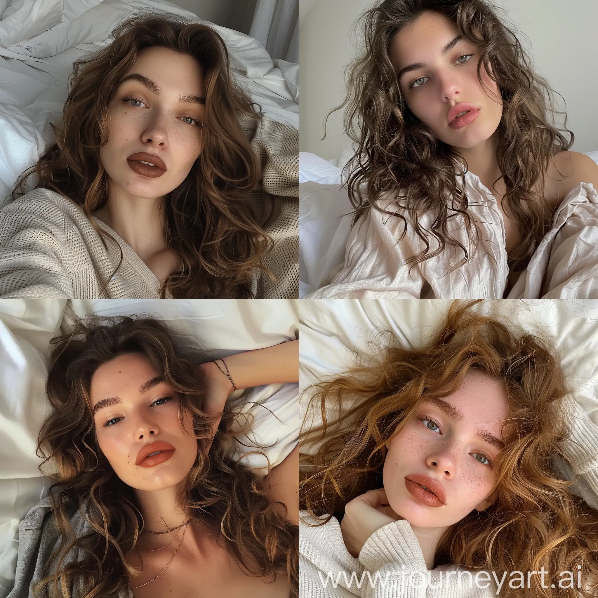 Aesthetic-Instagram-Selfie-of-Russian-Model-Woman-in-Bed