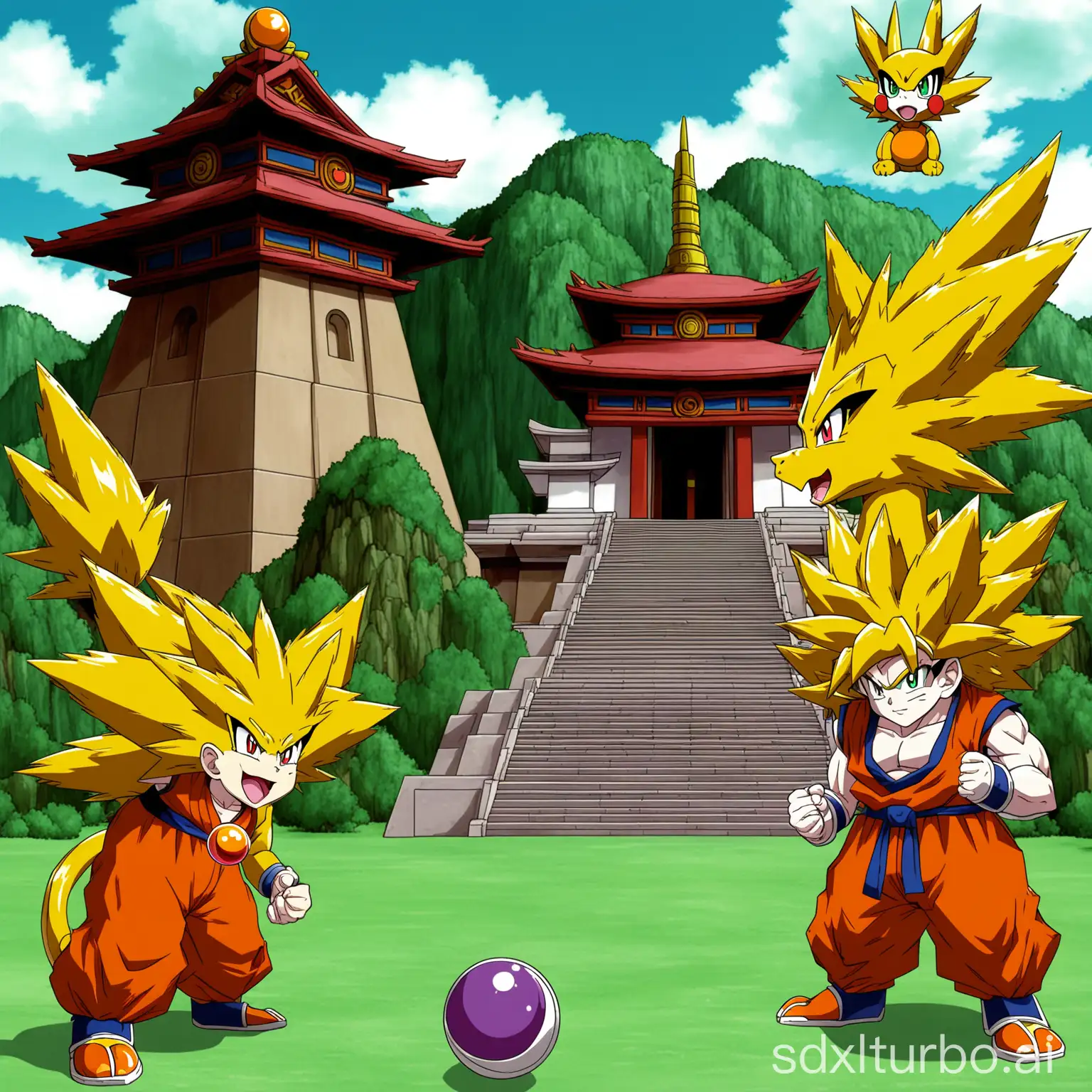 Mystical-Temple-Gathering-Pokmon-Dragon-Ball-Z-and-the-Legendary-151