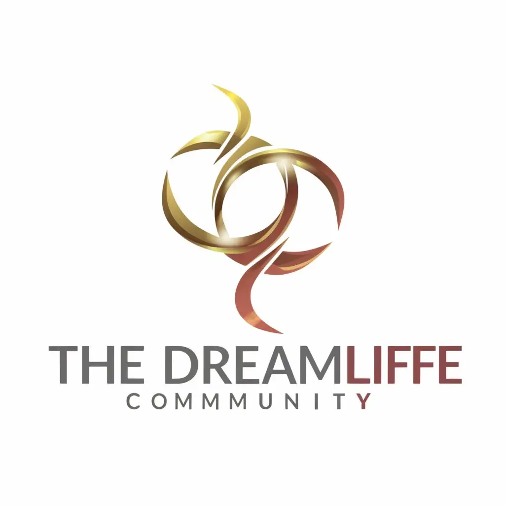 a logo design,with the text "THE DREAM LIFE COMMUNITY", main symbol:LOGO Design For THE DREAM LIFE COMMUNITY on white Background, cursive text , no symbol, only text,Moderate,be used in reams & create a better future industry,clear background