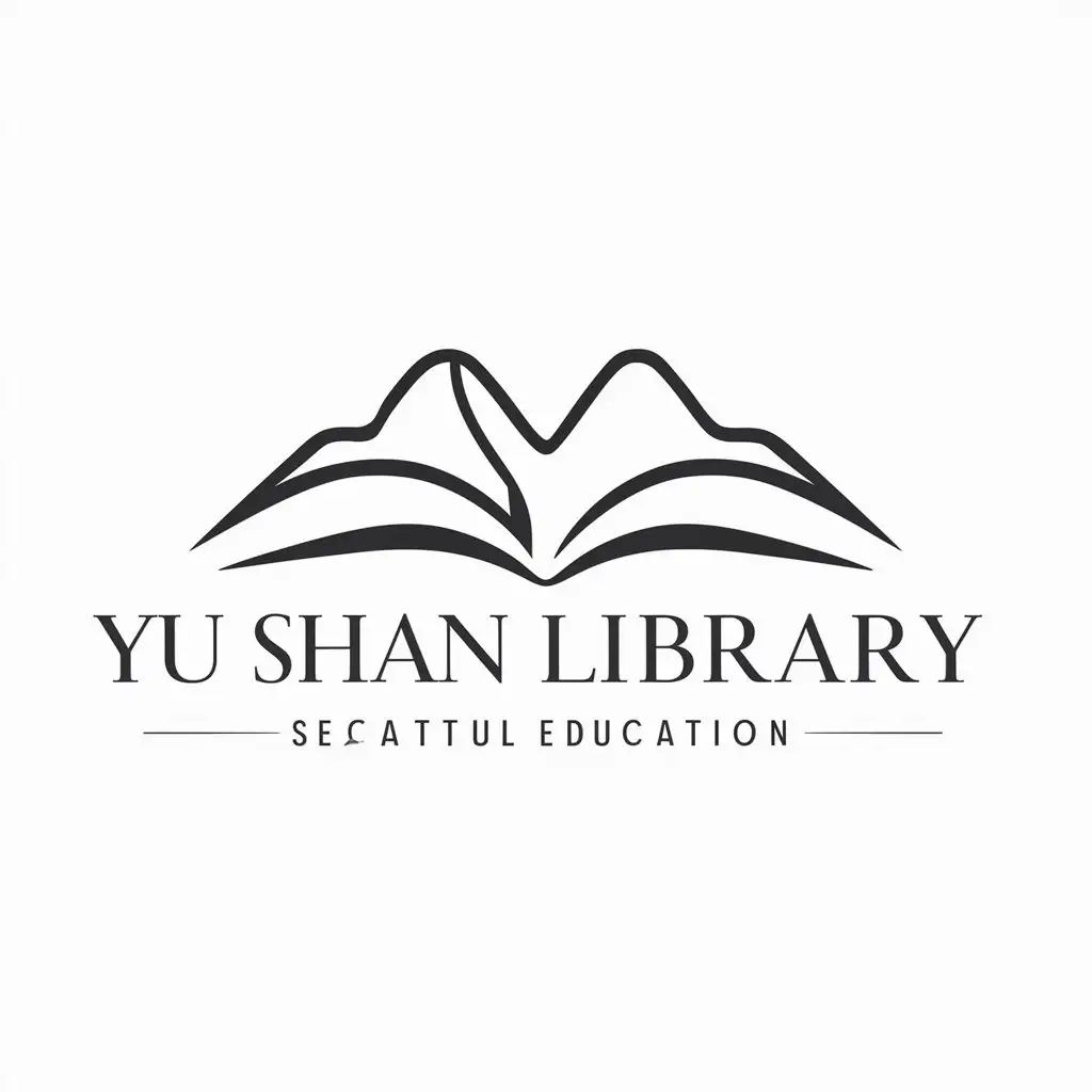 a logo design,with the text "Yu Shan Library", main symbol:book,complex,be used in Education industry,clear background