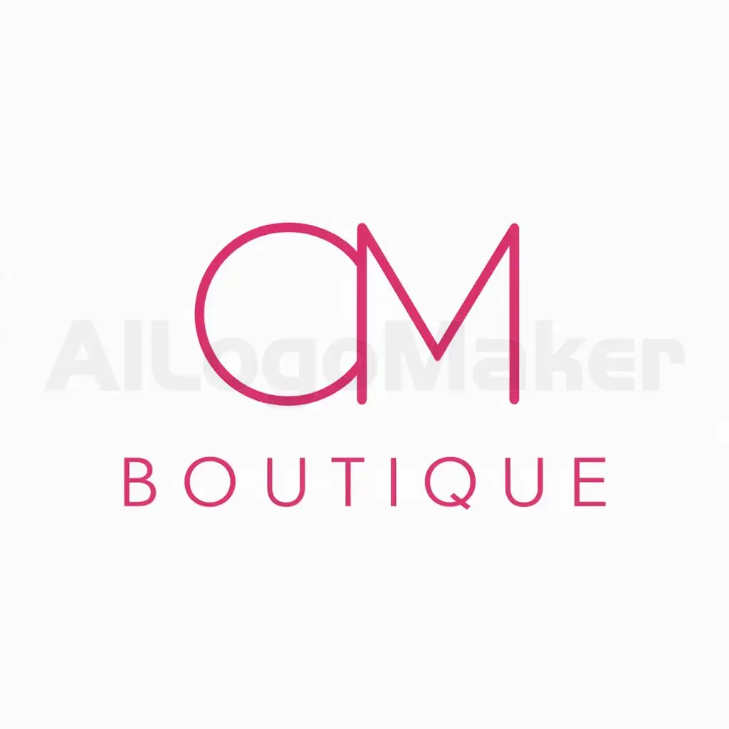 a logo design,with the text "Boutique", main symbol:Letters 'CM' FUSED, COLOR PINK,,Minimalistic,be used in Retail industry,clear background