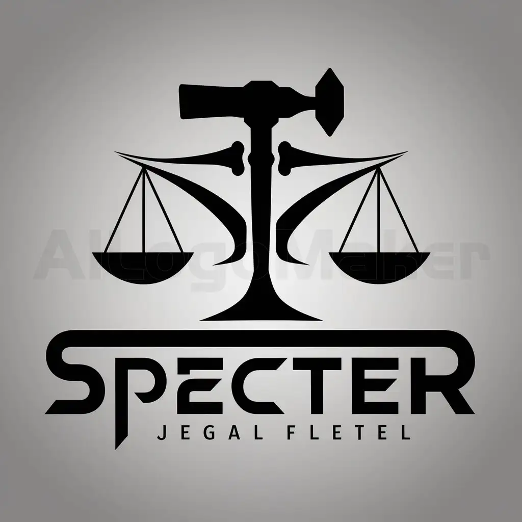 a logo design,with the text "Specter", main symbol:Scales, judge, hammer,complex,be used in Legal industry,clear background