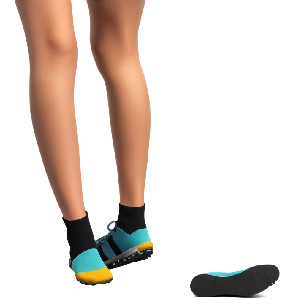 Charming-Cartoon-of-a-Girl-with-Socks-Wearing-One-Shoe-in-PNG-Format