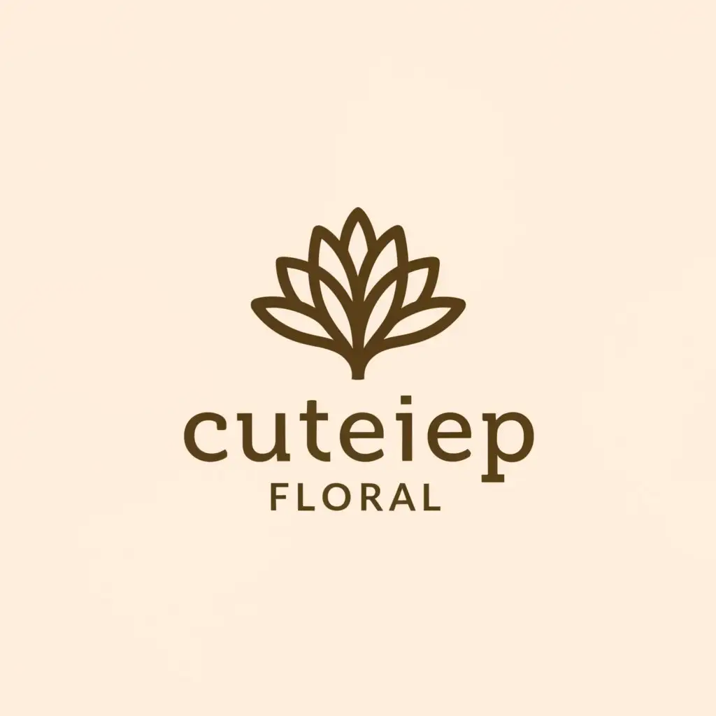 a logo design,with the text "Cutiep Floral", main symbol:cute plant simple,Minimalistic,be used in Others industry,clear background