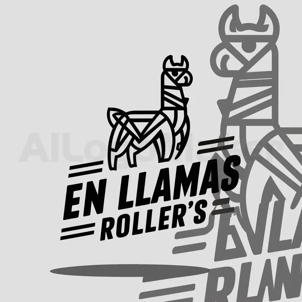 a logo design,with the text "en llamas roller's", main symbol:llama,complex,be used in Sports Fitness industry,clear background
