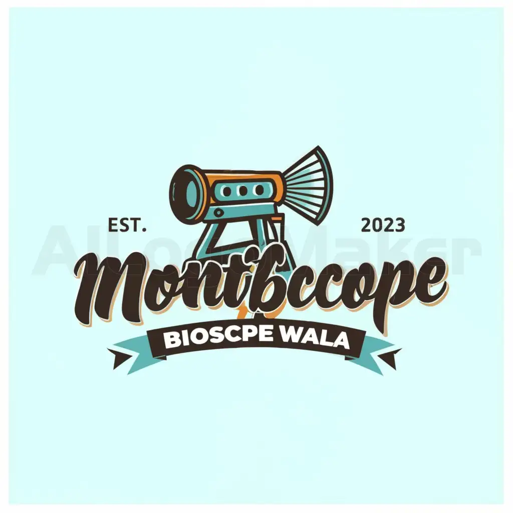 a logo design,with the text "Monty Bioscope Wala", main symbol:bioscope,Moderate,be used in Entertainment industry,clear background