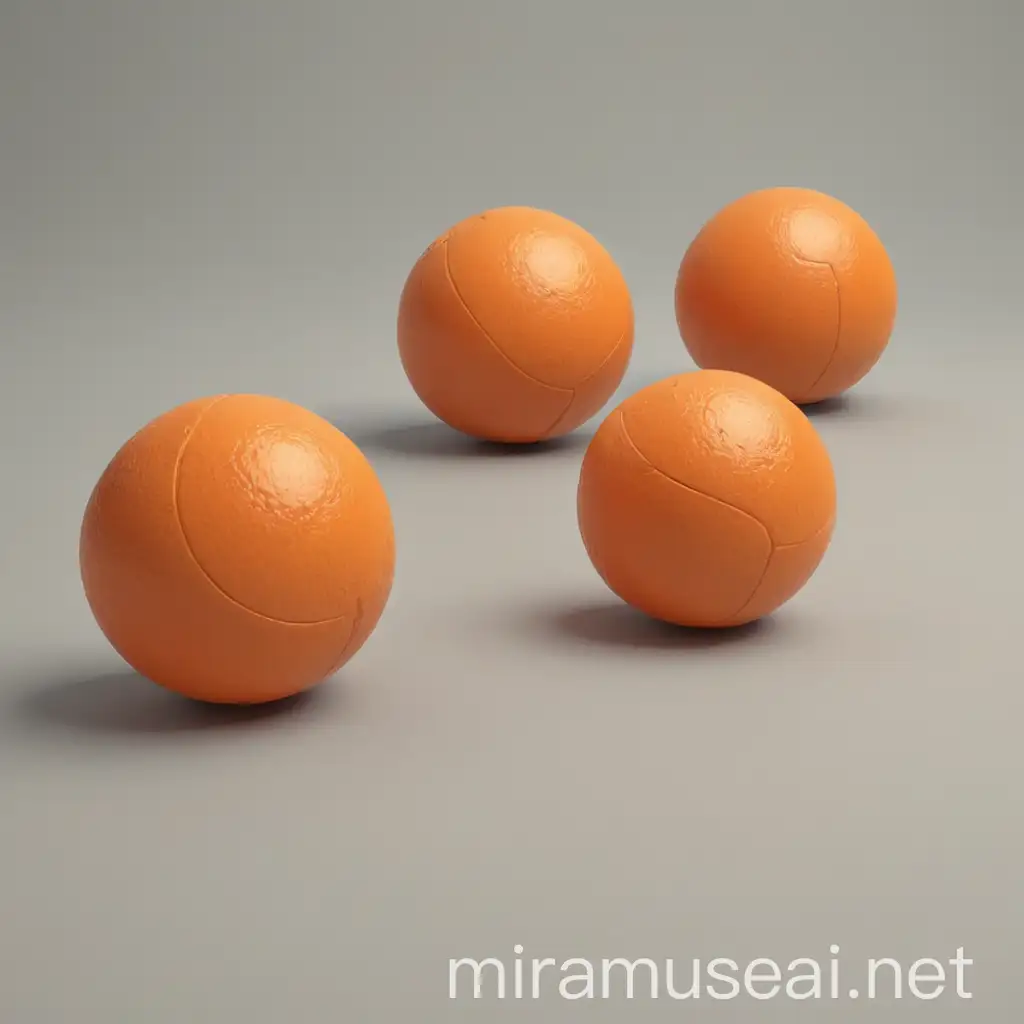 Playful Orange Ball in Various Poses