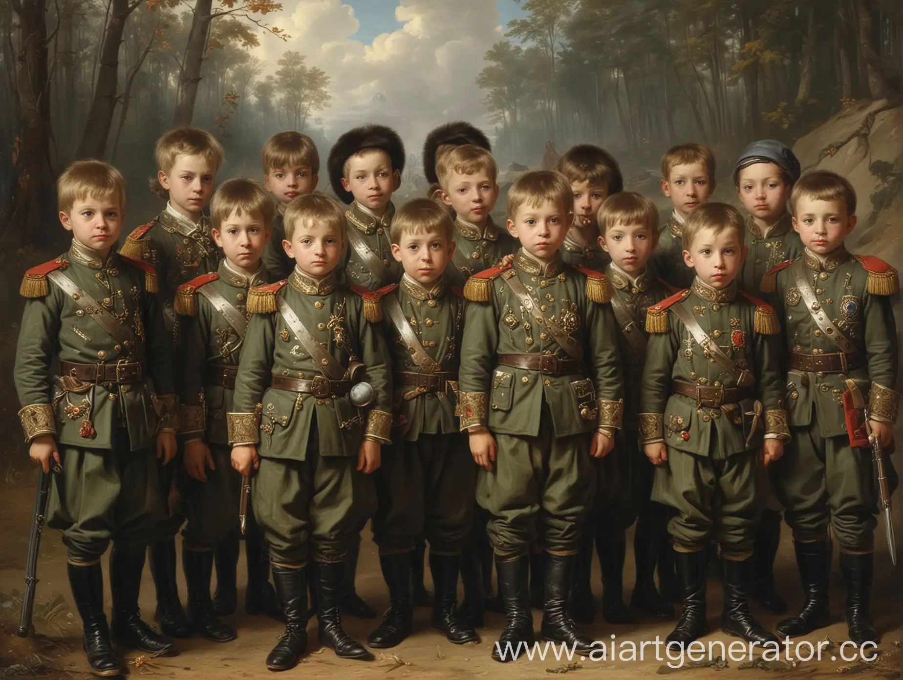 Russian-Army-Children-Training-with-Peter-the-Great-in-1714