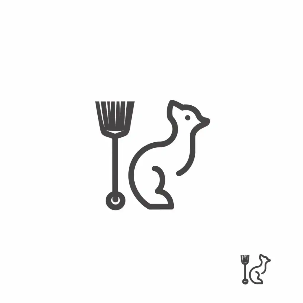 a logo design,with the text ".", main symbol:stoat, broom,Minimalistic,be used in 0 industry,clear background