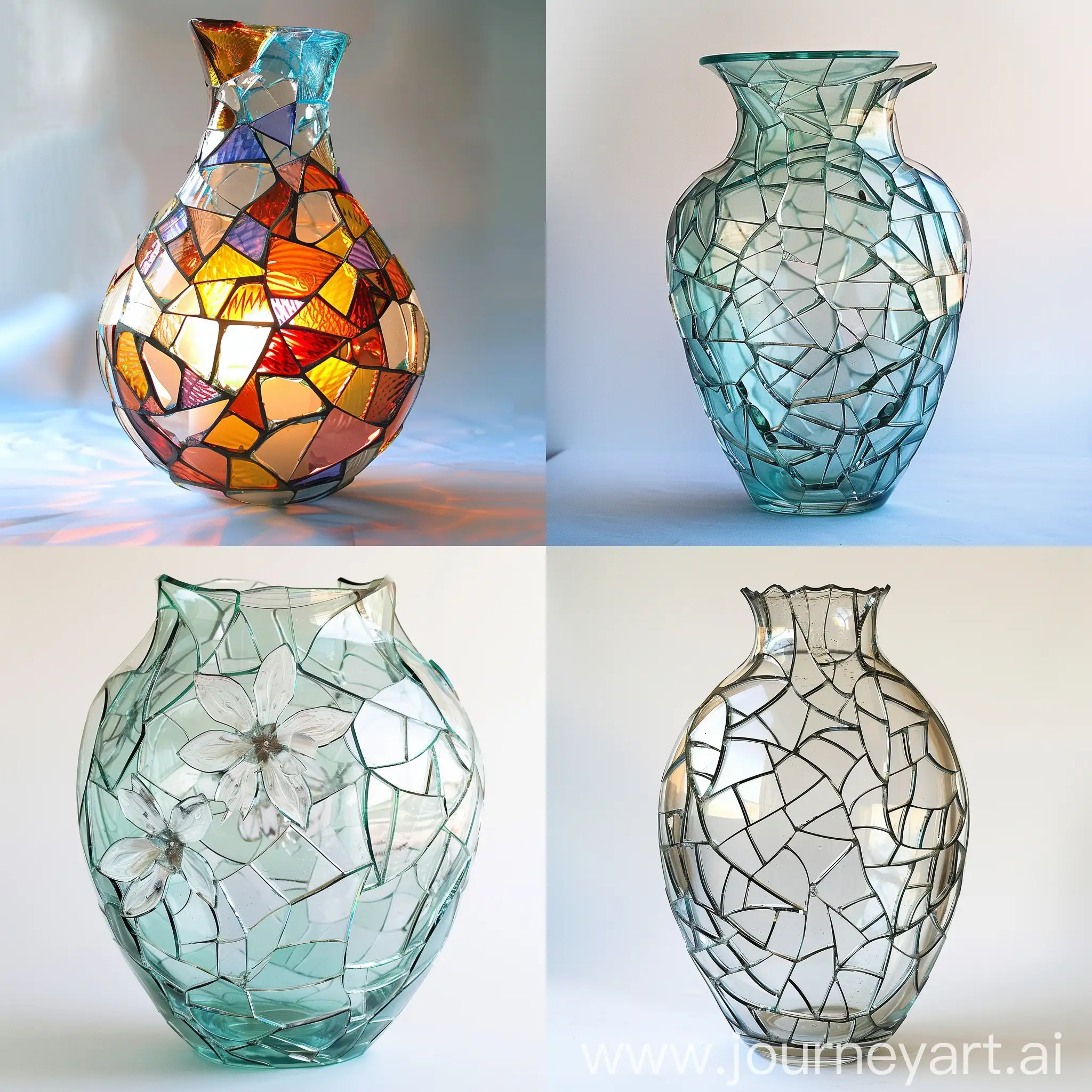 Broken glasses craft vase