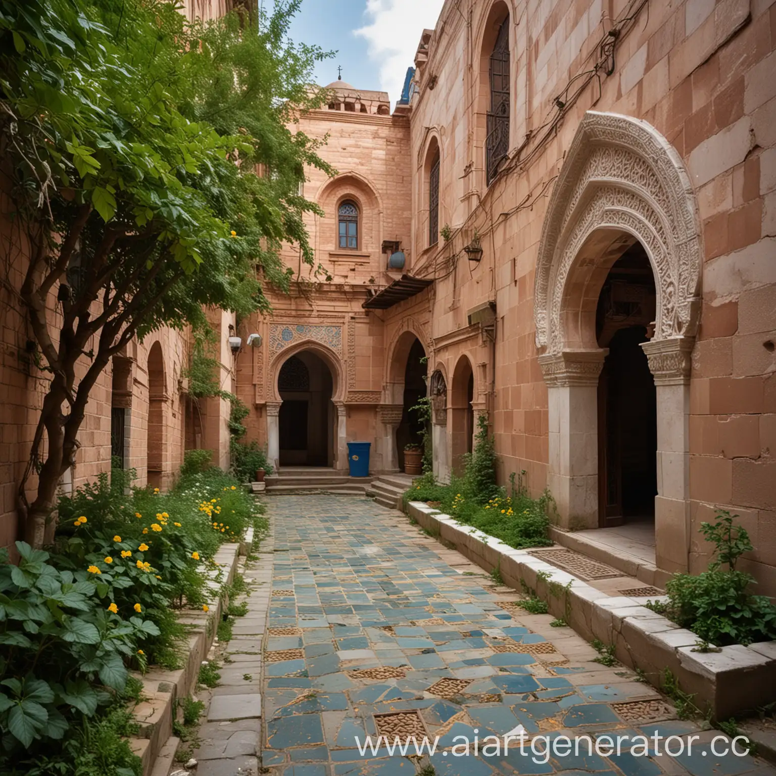 Evening-Scene-of-Mosque-and-Armenian-Church-in-Yerevan