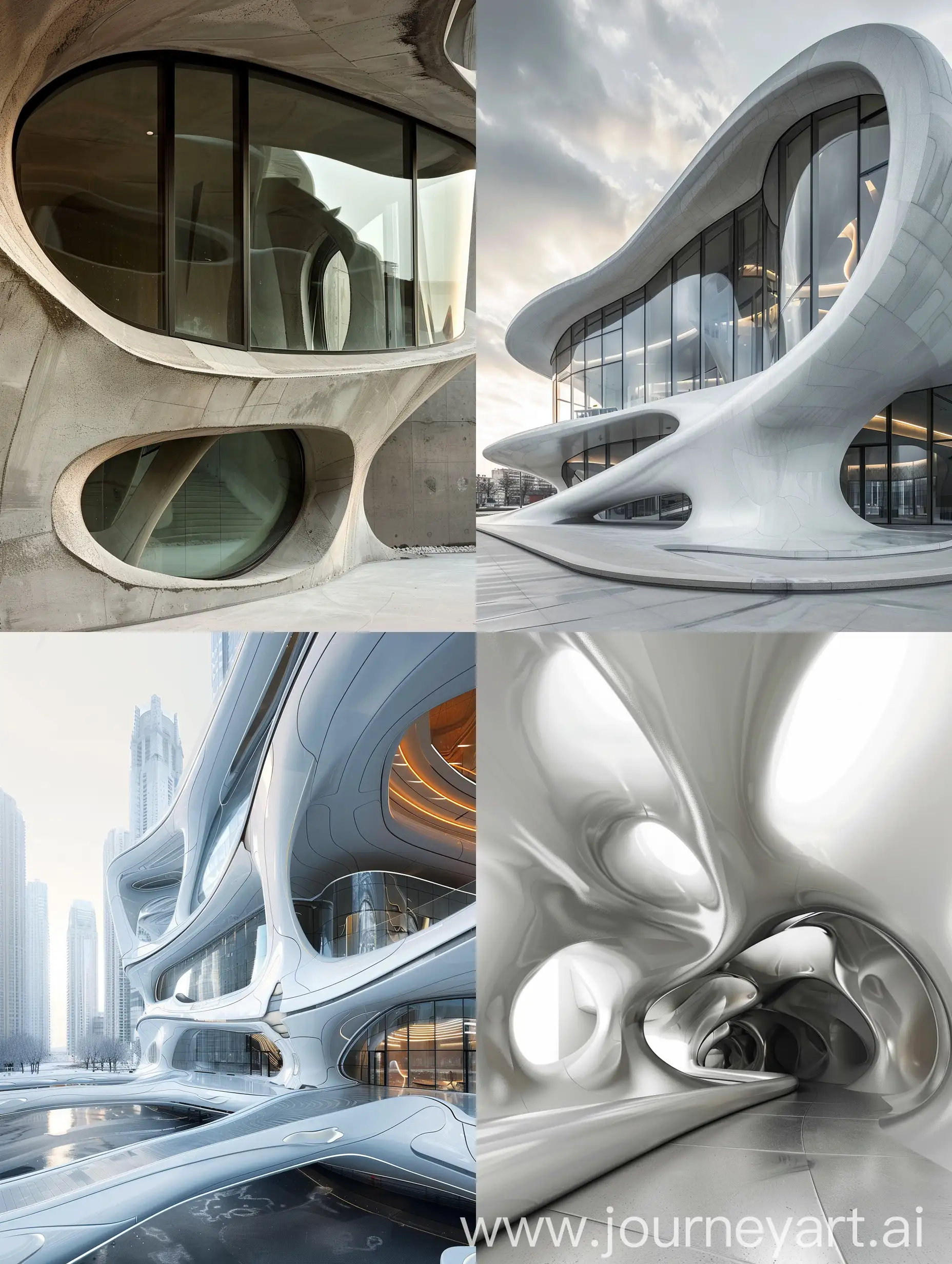 Futuristic-Architectural-Design-by-Zaha-Hadid-Abstract-Form-in-Monochrome