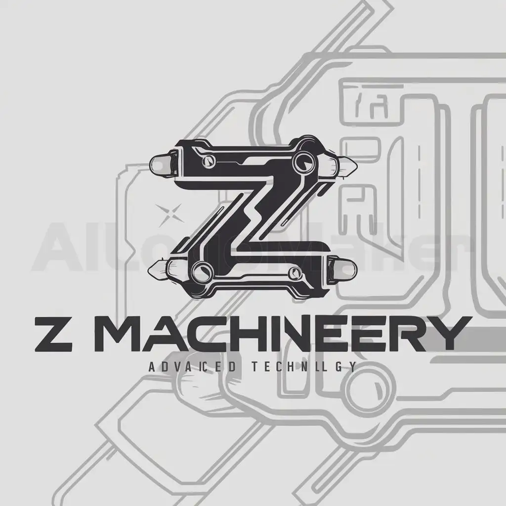 a logo design,with the text "Z MACHINERY", main symbol:machine électronique,complex,be used in Technology industry,clear background
