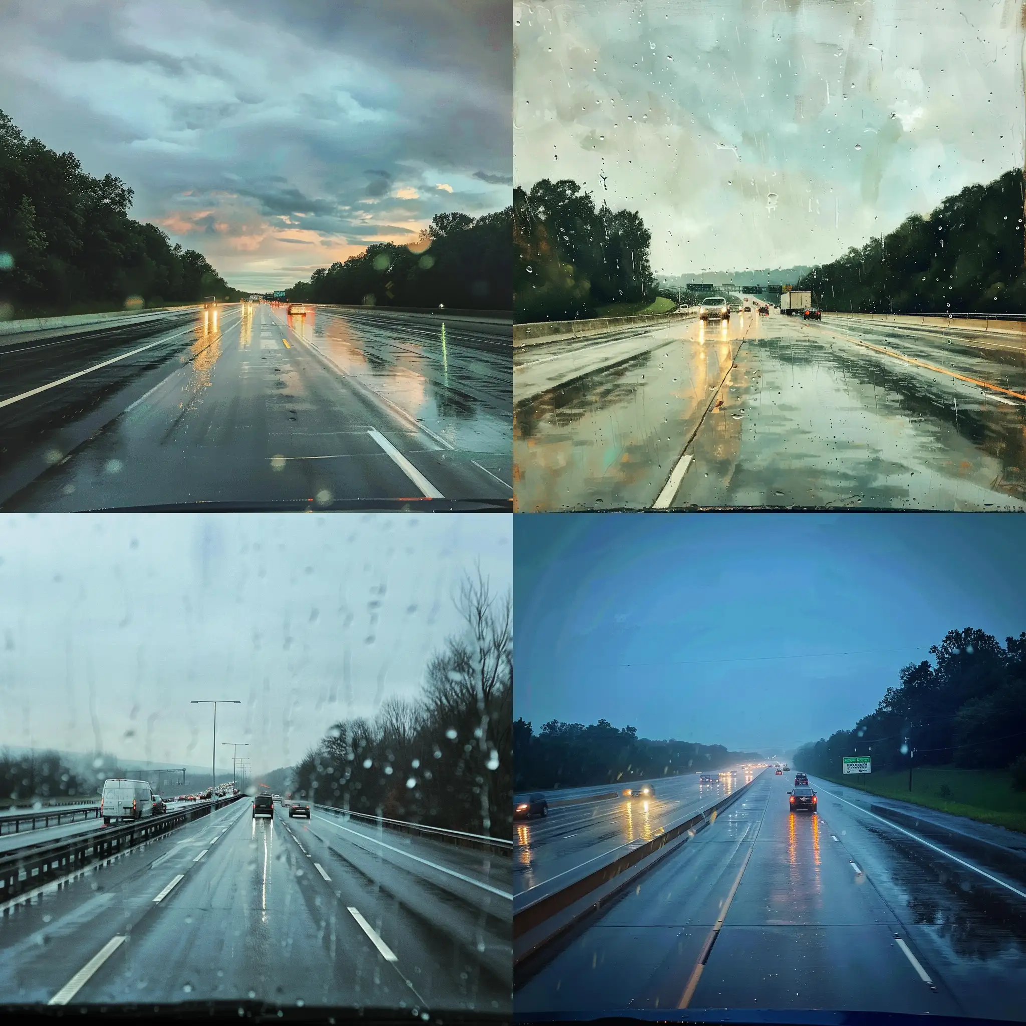 rainy day on the highway