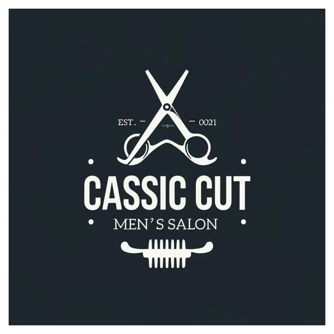 LOGO-Design-For-Classic-Cut-Mens-Salon-Graceful-Grooming-Emblem-for-Beauty-Spa-Industry