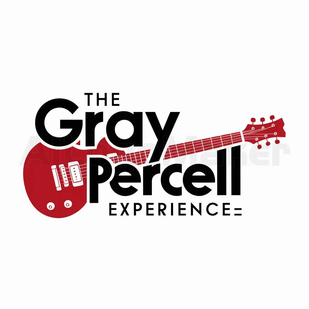 a logo design,with the text "The Gray Percell Experience", main symbol:red guitar,Moderate,be used in Entertainment industry,clear background