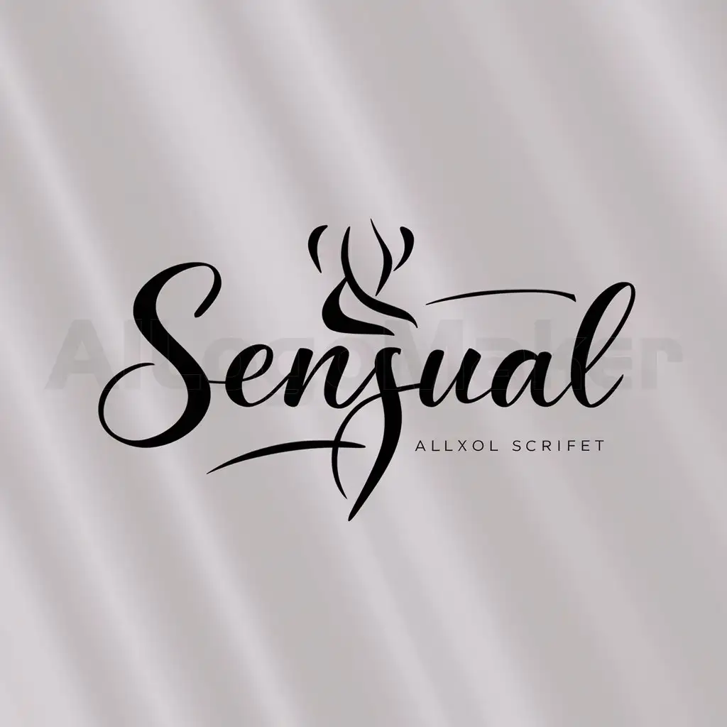 a logo design,with the text "sensual", main symbol:sensual lady body form,Moderate,clear background