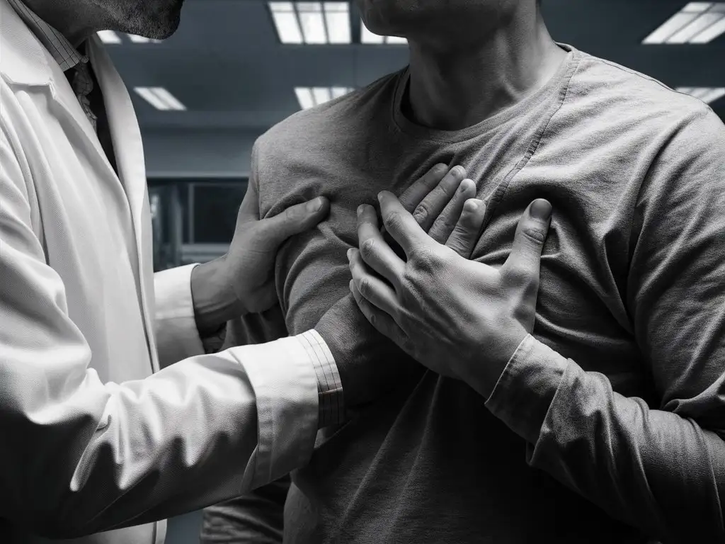 Doctor Consults Patient for Heart Pain Surgeon Provides Comforting Care