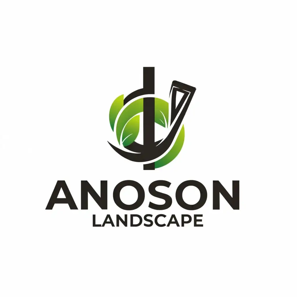 a logo design,with the text "Anonson Landscape", main symbol:Bush  shovel,Moderate,be used in Others industry,clear background