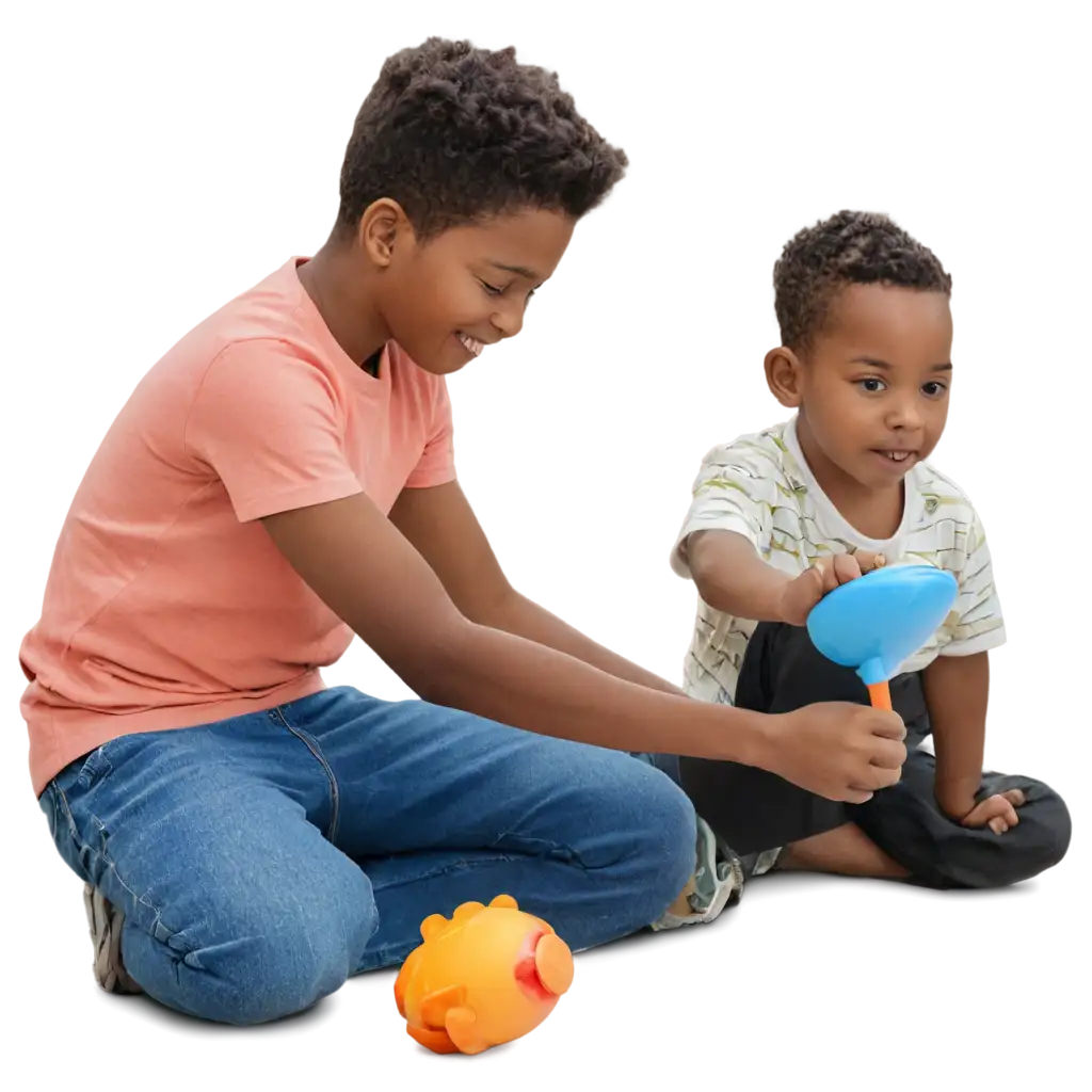 African Young boy playing with Toy