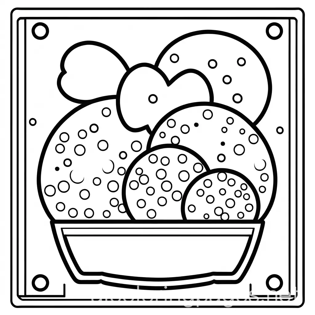 kawai themed cute Cookie, Coloring Page, black and white, line art, white background, Simplicity, Ample White Space. The background of the coloring page is plain white to make it easy for young children to color within the lines. The outlines of all the subjects are easy to distinguish, making it simple for kids to color without too much difficulty, Coloring Page, black and white, line art, white background, Simplicity, Ample White Space. The background of the coloring page is plain white to make it easy for young children to color within the lines. The outlines of all the subjects are easy to distinguish, making it simple for kids to color without too much difficulty
