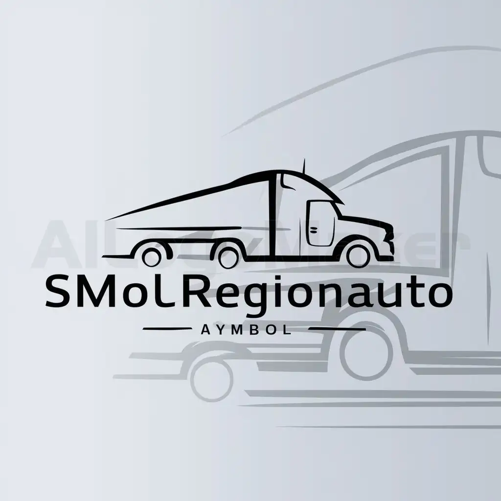 a logo design,with the text "SmolRegionAuto", main symbol:truck,Moderate,be used in Automotive industry,clear background