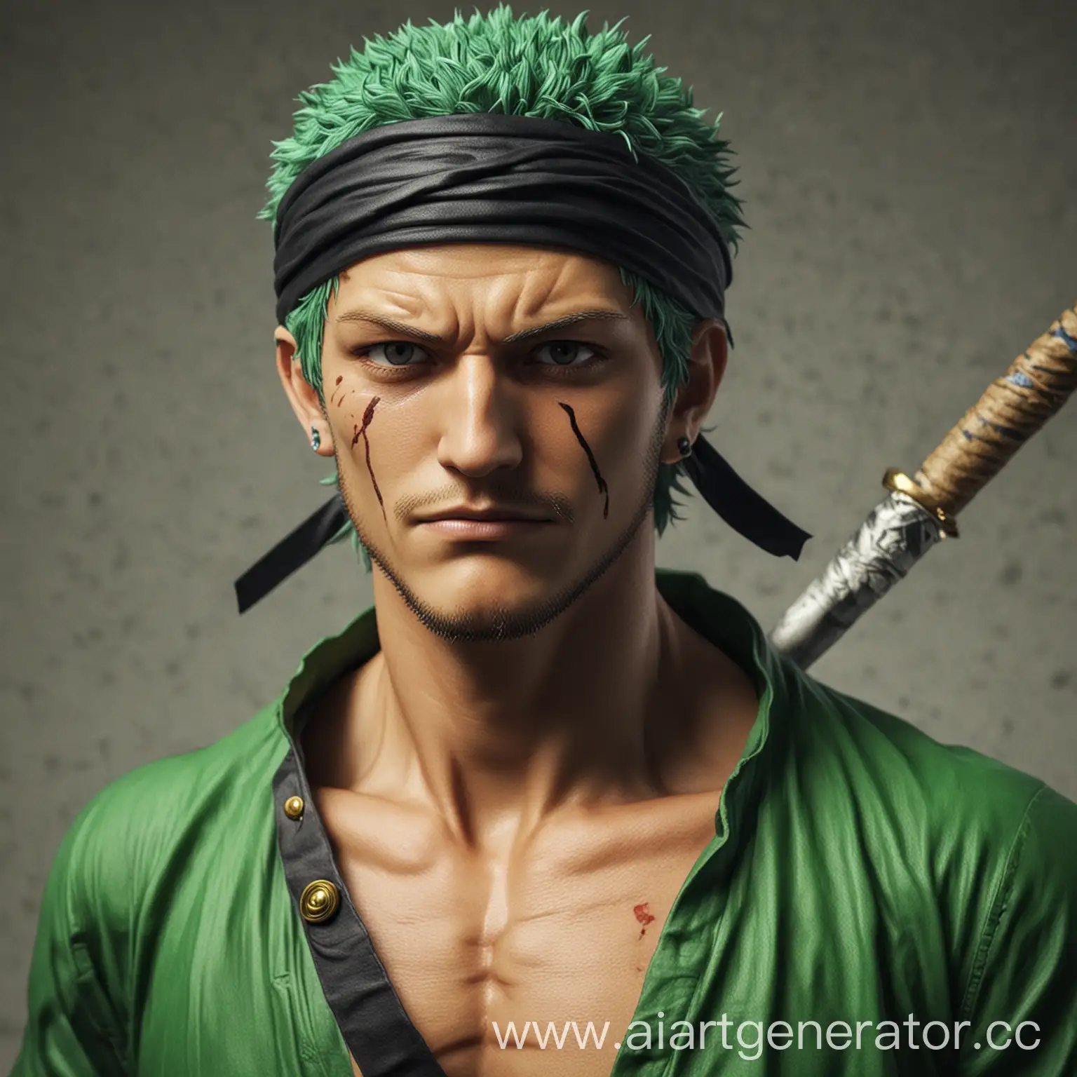 Zoro-One-Piece-Anime-Character-Portrait-with-Katana-Swords