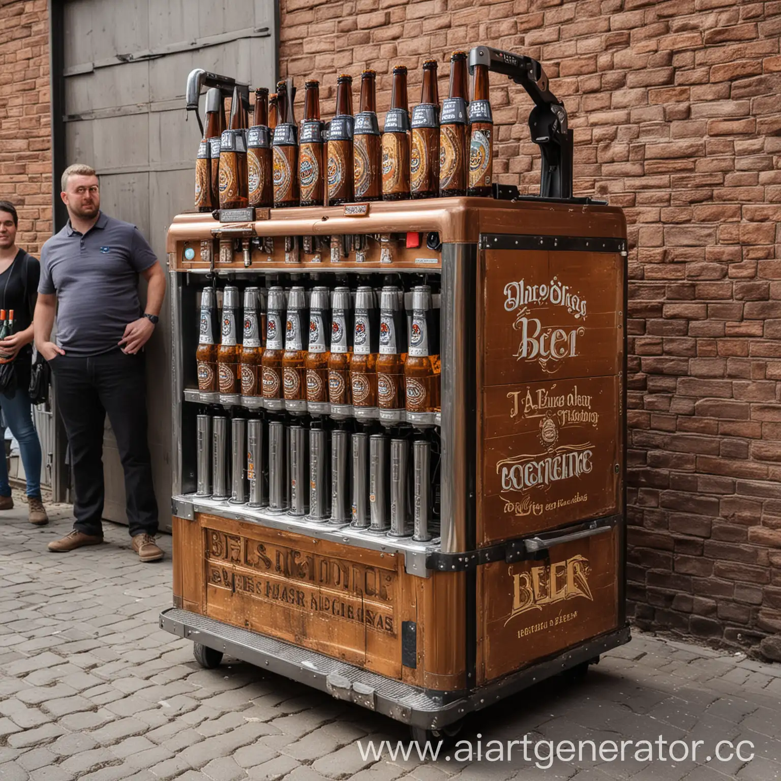 пивная машина сделанная из пива в котором едет пиво