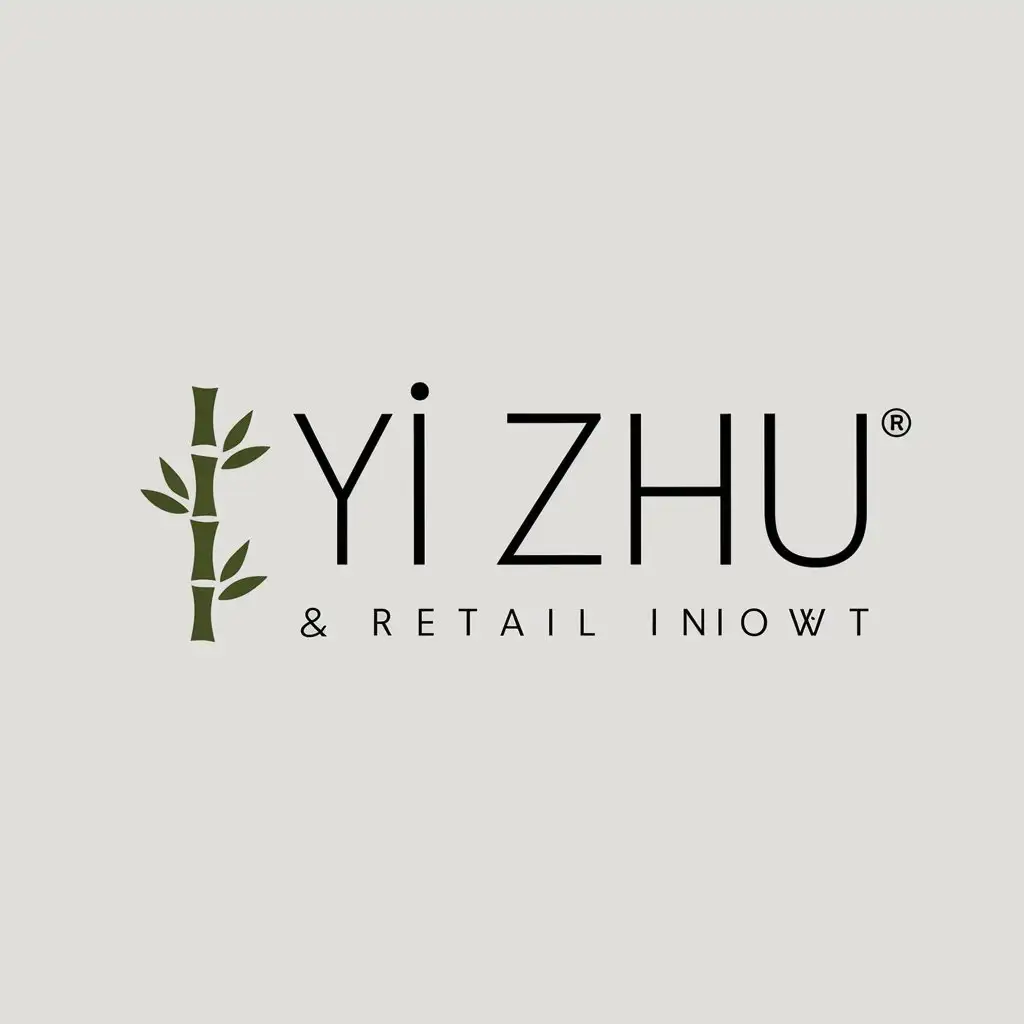 a logo design,with the text "Yi Zhu", main symbol:bamboo,Minimalistic,be used in Retail industry,clear background