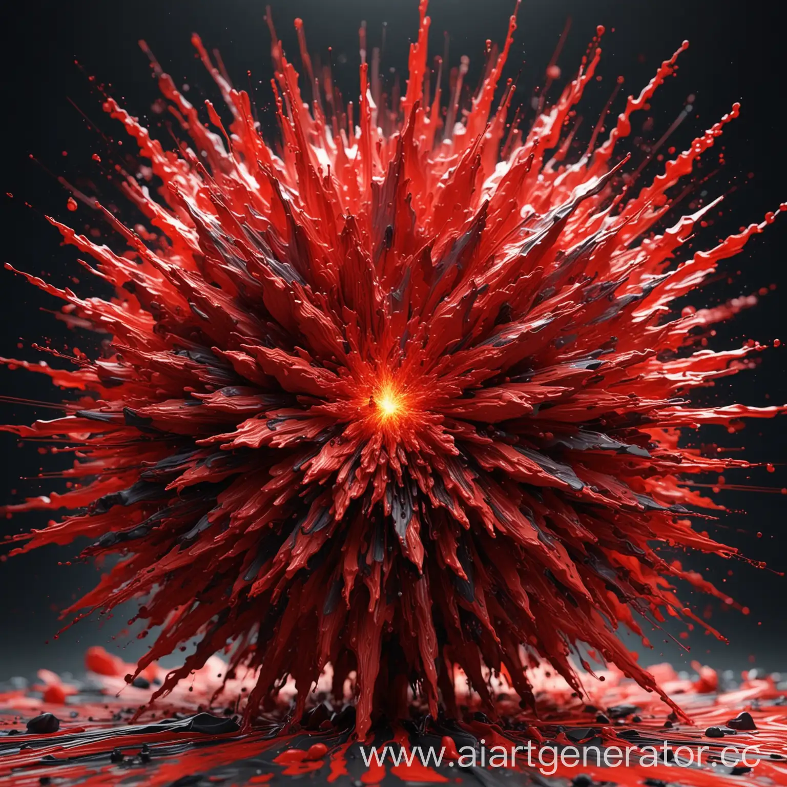 Абстрактное искусство с красочным красным всплеском 3d Сгенерированный AI