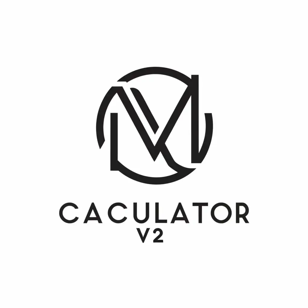 a logo design,with the text "Calculator V2", main symbol:Create a circular with color black logo and add inside Letter "M" With great design and make the logo small size,Moderate,be used in Others industry,clear background