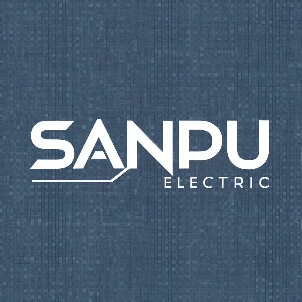 a logo design,with the text "Sanpou Electric", main symbol:SANPU,Minimalistic,be used in Technology industry,clear background