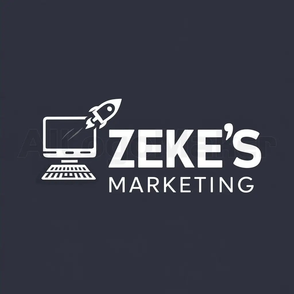 a logo design,with the text "Zeke's Marketing", main symbol:Computer,Moderate,clear background