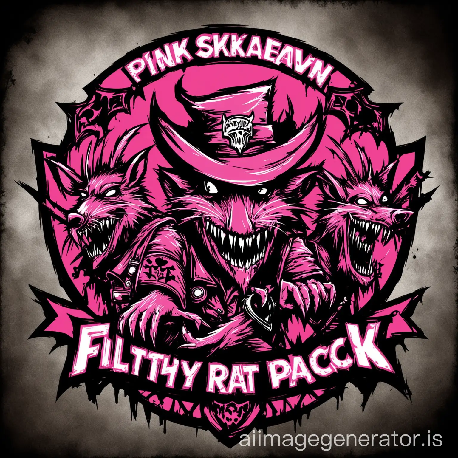 pink skaven team logo filthy rat pack