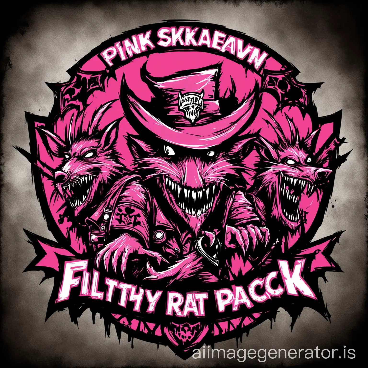   pink skaven team logo filthy rat pack