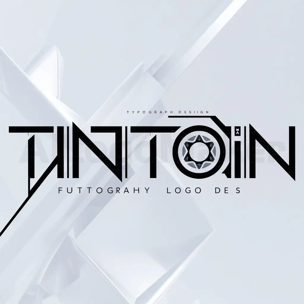 a logo design,with the text "Tintouin", main symbol:Typographie futuriste,complex,clear background