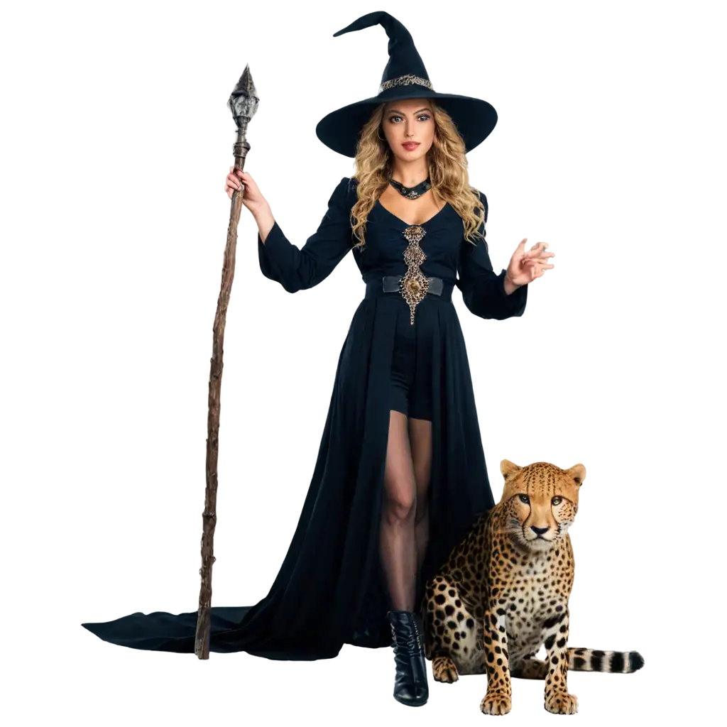 Enchanting-PNG-Beautiful-Witchy-With-Cheetah-Enhance-Your-Online-Presence-with-HighQuality-Image-Content