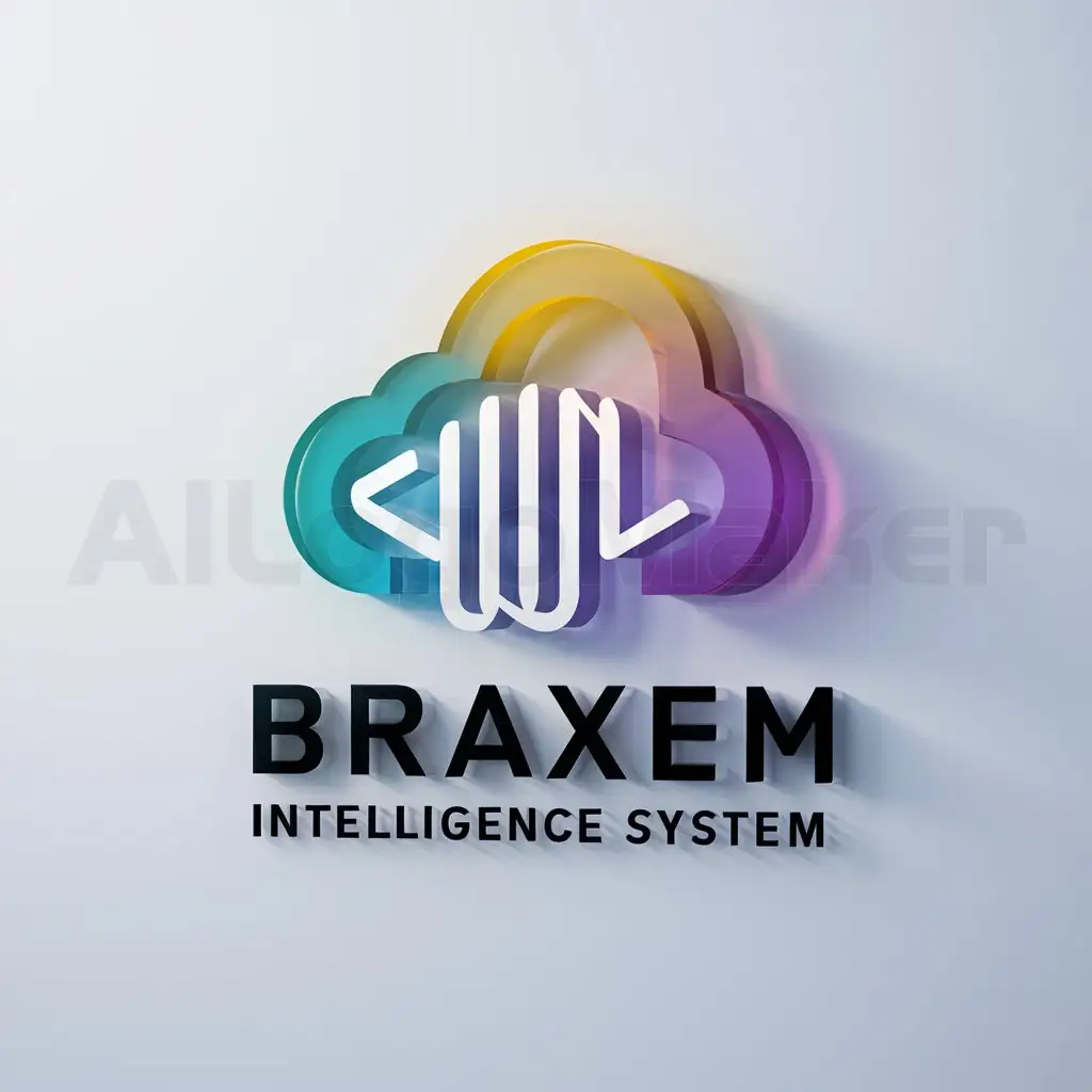 a logo design,with the text "Braxem Intelligence System", main symbol:Nube representing intelligence with diverse colors,Moderate,be used in Technology industry,clear background