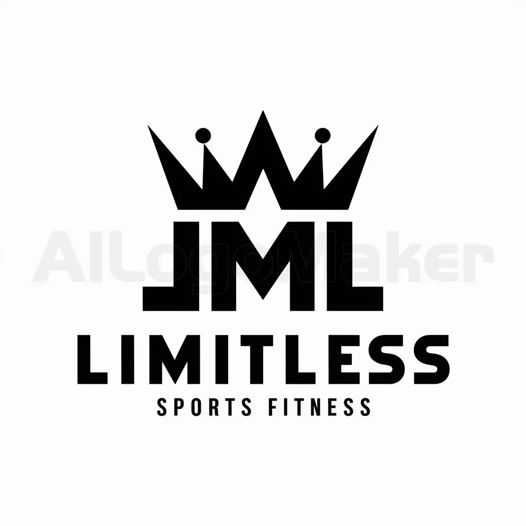 a logo design,with the text "Limitless", main symbol:form the letters L, M, and L to create a crown,complex,be used in Sports Fitness industry,clear background