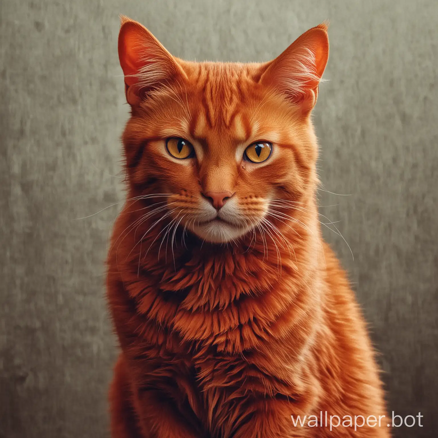 Vibrant-Red-Cat-Sitting-Alertly