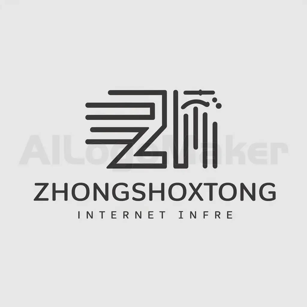 a logo design,with the text "ZhongshouxinTong", main symbol:information technology,Moderate,be used in Internet industry,clear background