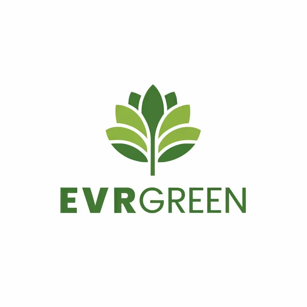 a logo design,with the text "Evrgreen", main symbol:plant,Moderate,be used in 0 industry,clear background