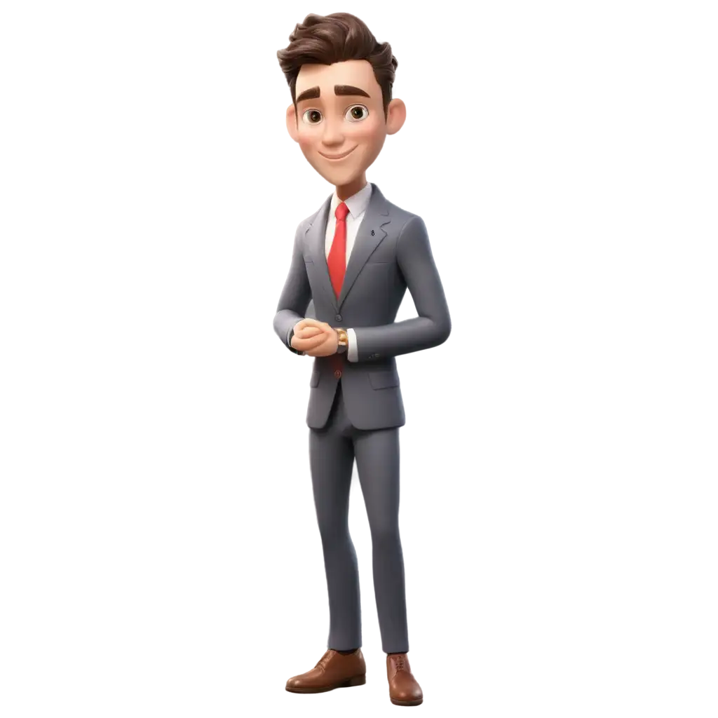 PNG-Image-of-CleanShaven-Young-Professional-Businessman-in-Masked-Cartoon-and-3D-Version