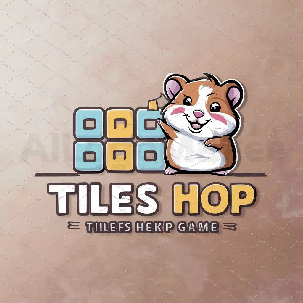 LOGO-Design-For-Guinea-Pig-Cute-Hamster-Playing-Tiles-Hop-Game-in-Entertainment-Industry