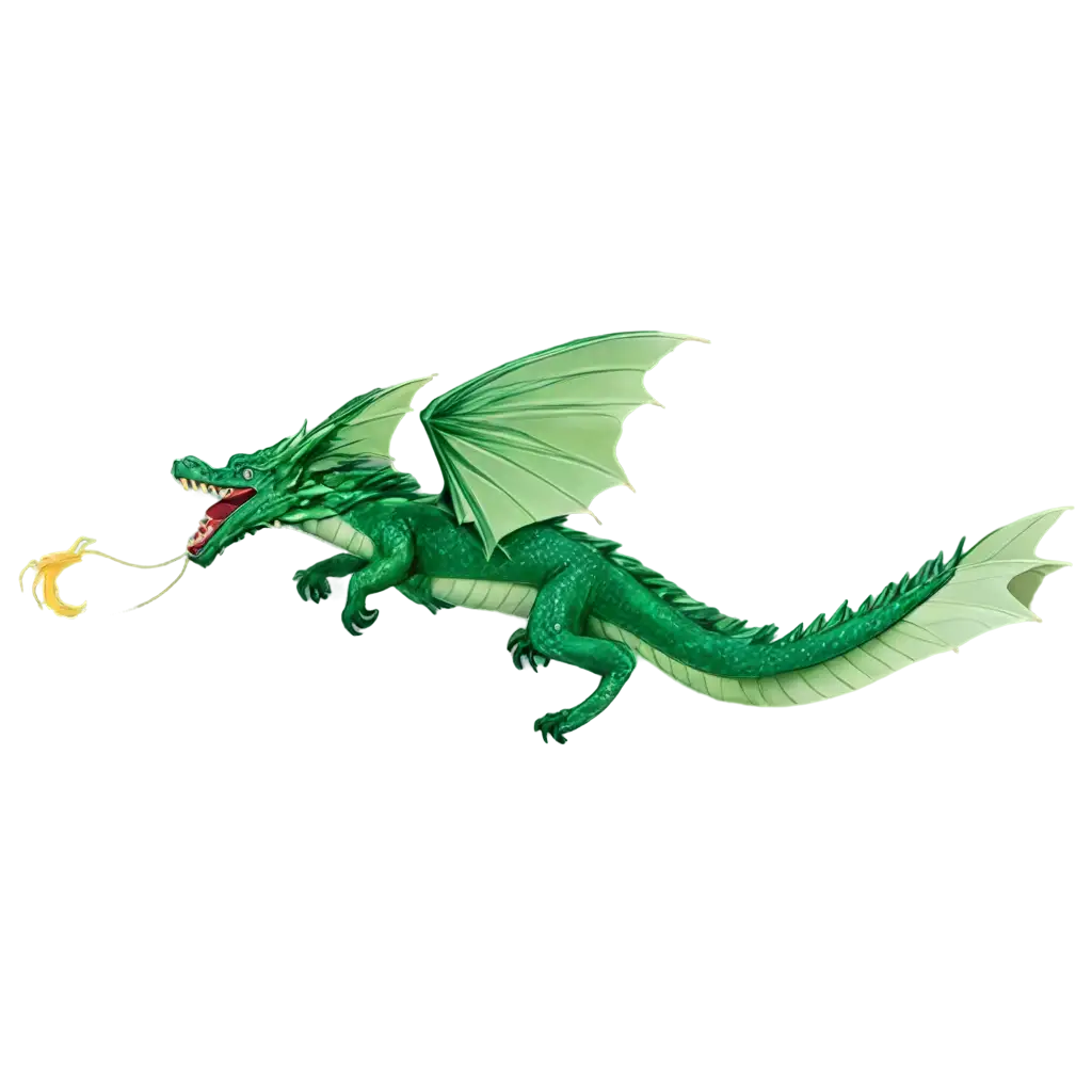 dragon volando color esmeralda