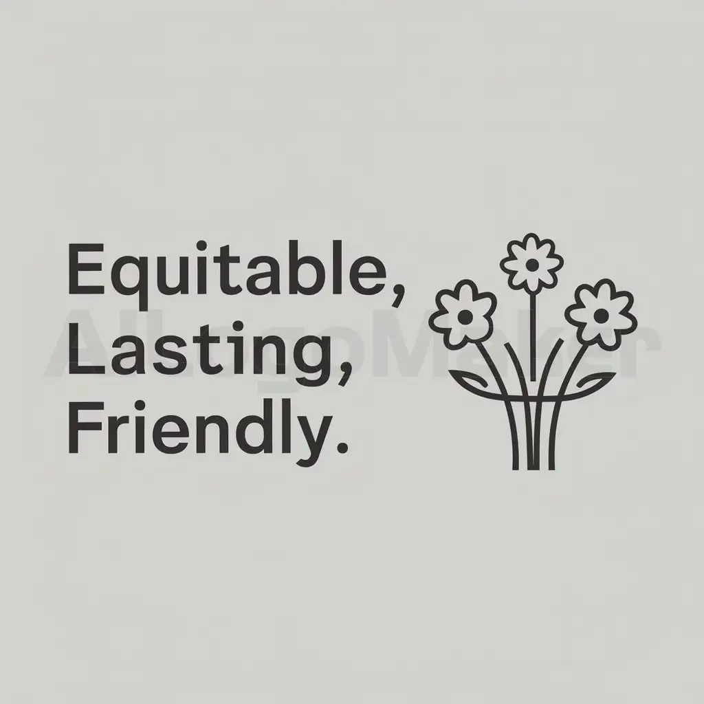 a logo design,with the text "Equitable Lasting Friendly", main symbol:flower bouquet,Moderate,clear background