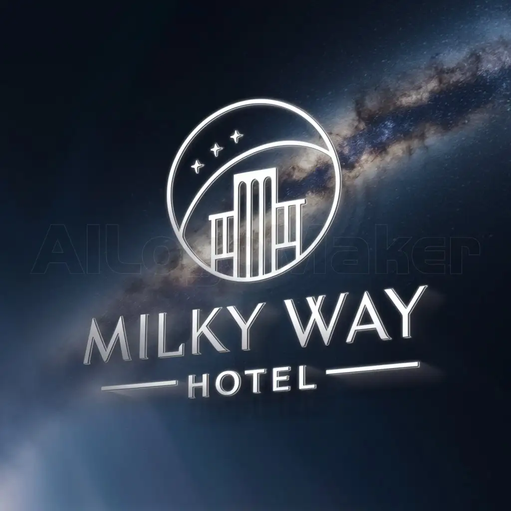 a logo design,with the text "Milky Way Hotel", main symbol:Milky Way, hotel logo, high-end,Moderate,be used in Travel industry,clear background