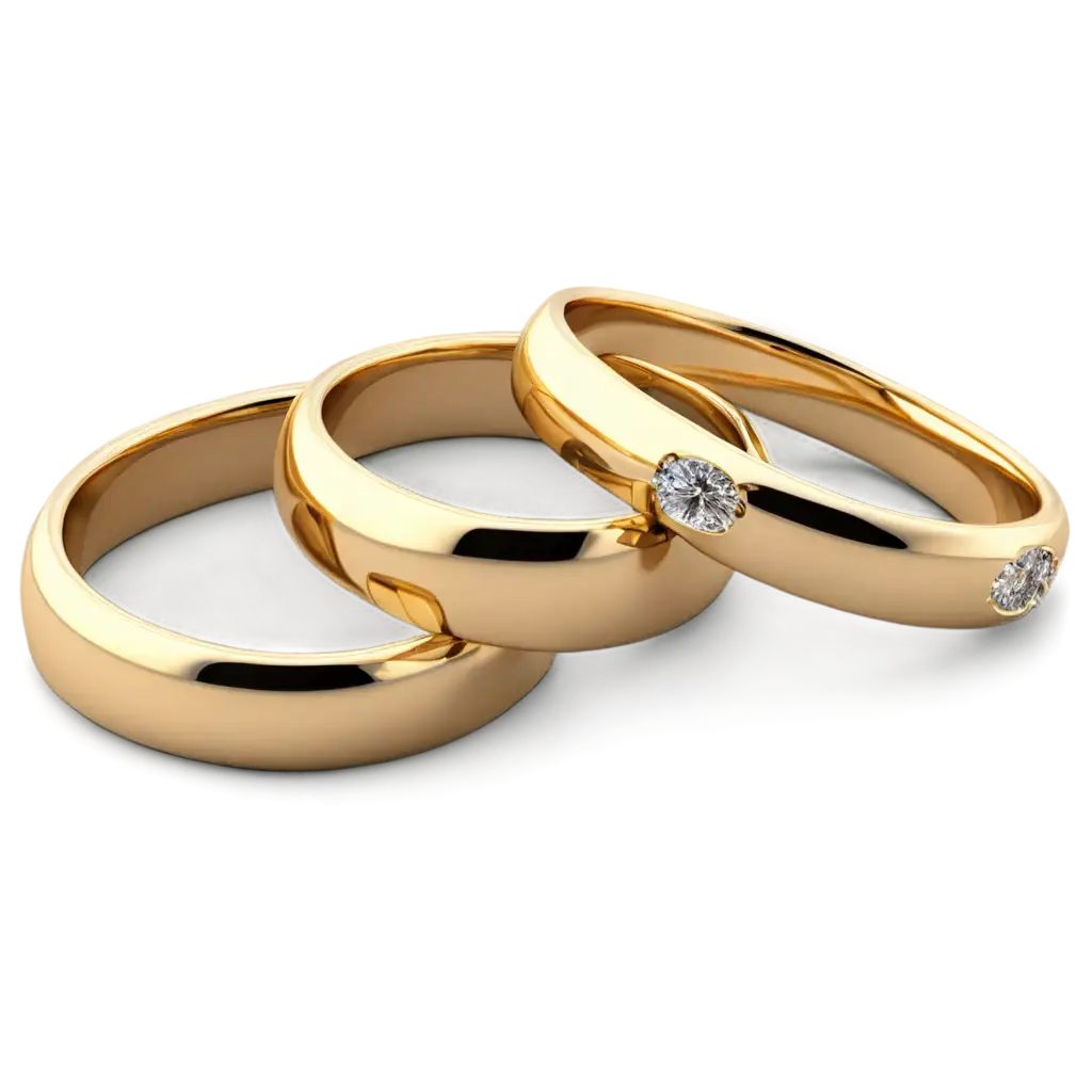 Breathtaking high detailed images of simple golden wedding rings