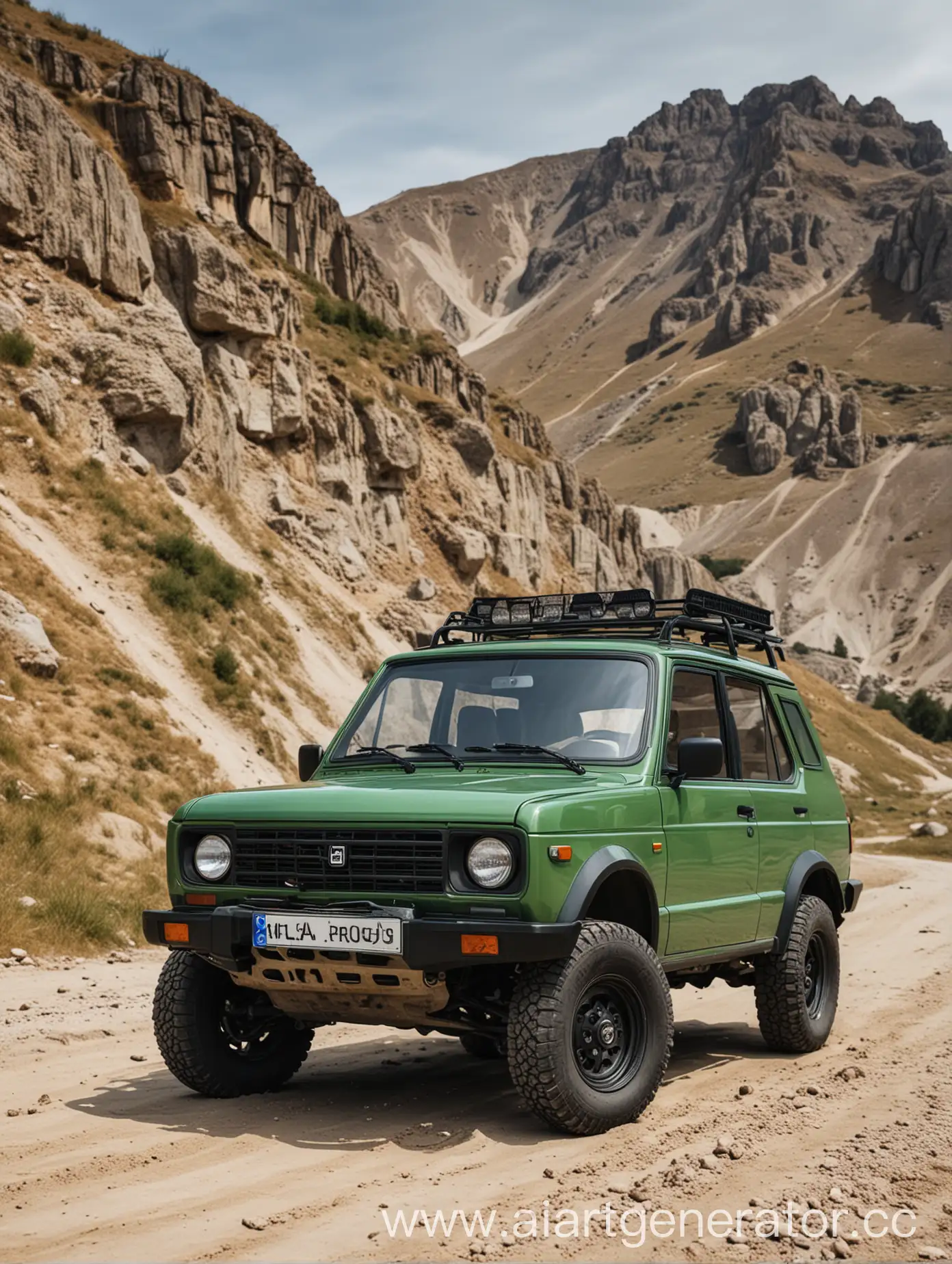 Lada-Niva-Legends-in-Green-Sandy-Mountain-Adventure-with-Headlights