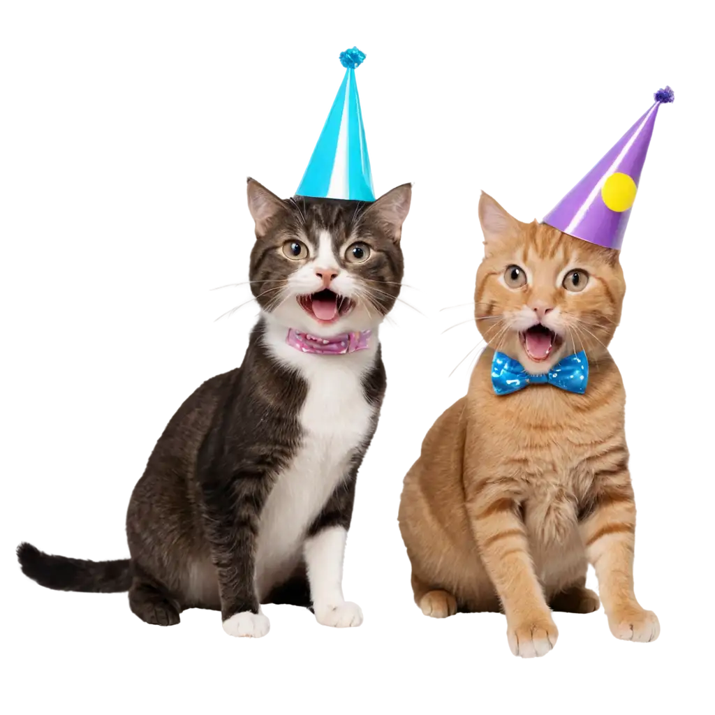 Cats having fun at a party